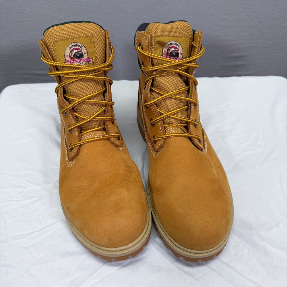 Brahma Waterproof Work Boots Mens 13 Wheat NWOT Leather Lug Sole Oil Resist